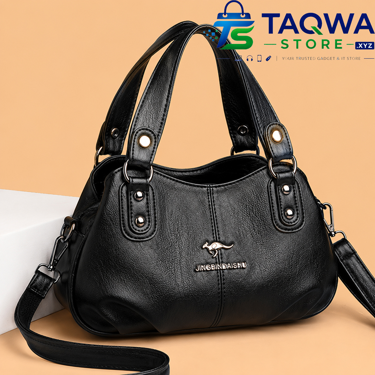 Premium 3-Layer Women’s Handbag (Black)