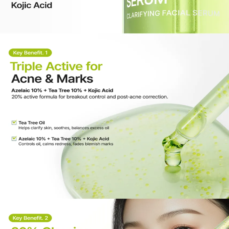 Purito Azelaic Acid 10% + Kojic Acid + Tea Tree Facial Serum
